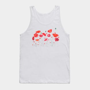 orange and red poppy painting Tank Top